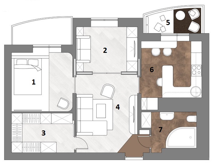 Proiect de reamenajare a unui apartament cu două camere