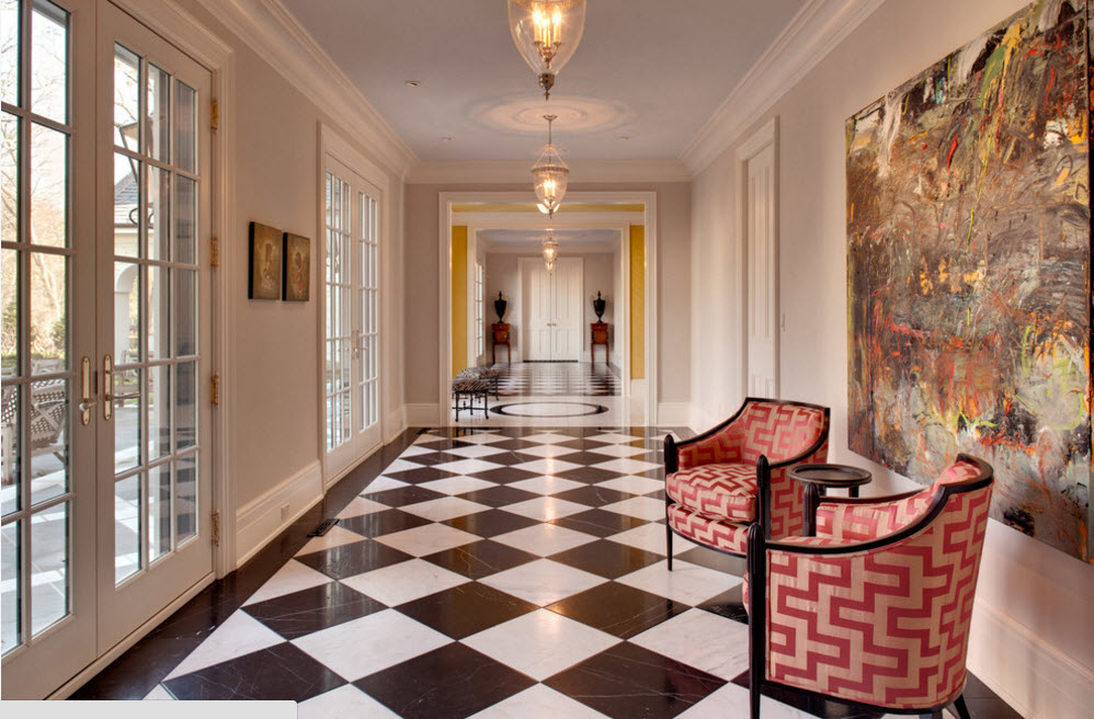 floor tiles in the hallway