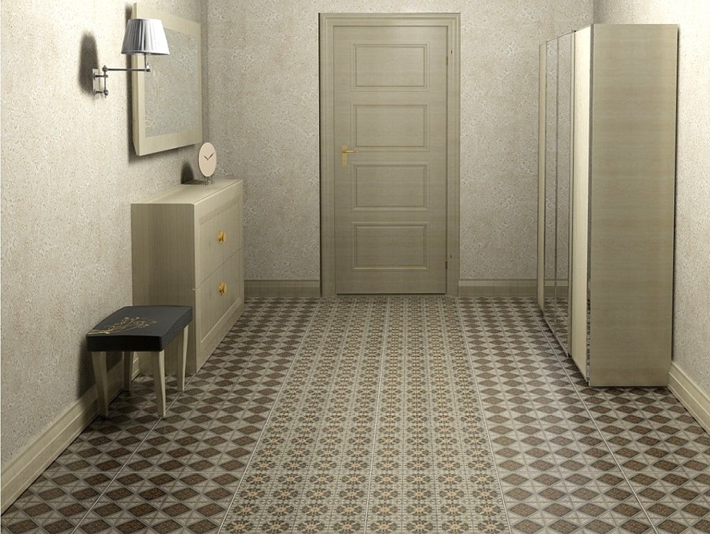 tiles in the hallway
