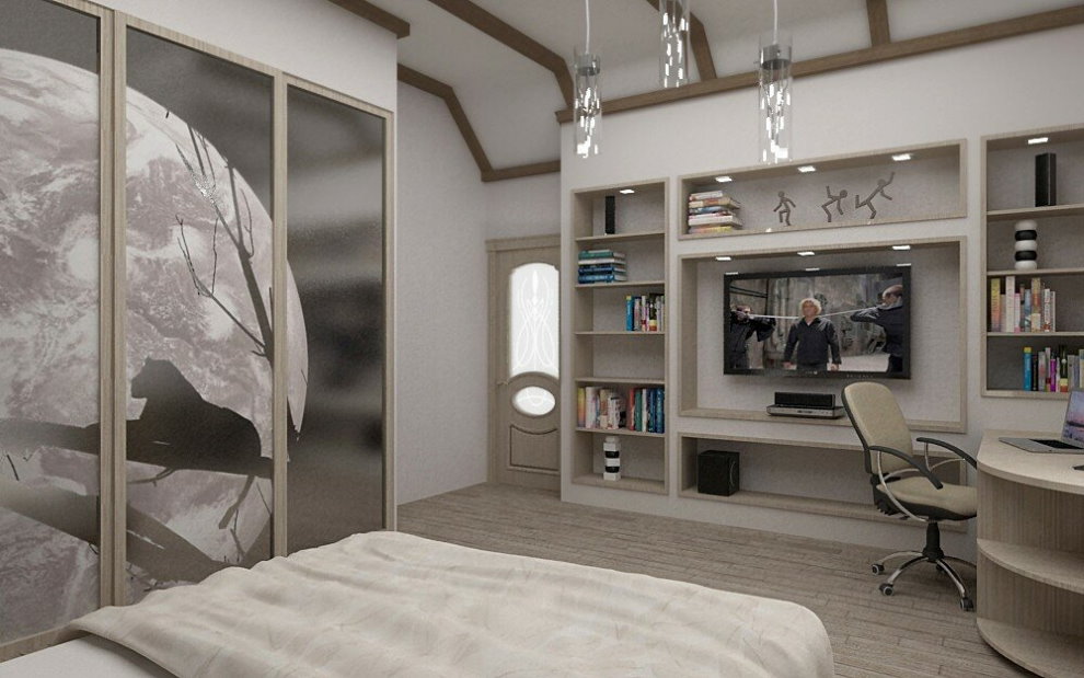 Conception d'une armoire de chambre à coucher dans un style moderne