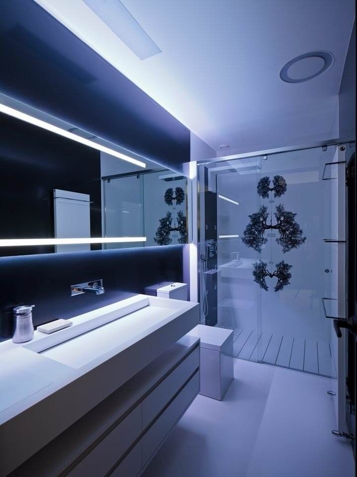 Conception de salle de bain de haute technologie