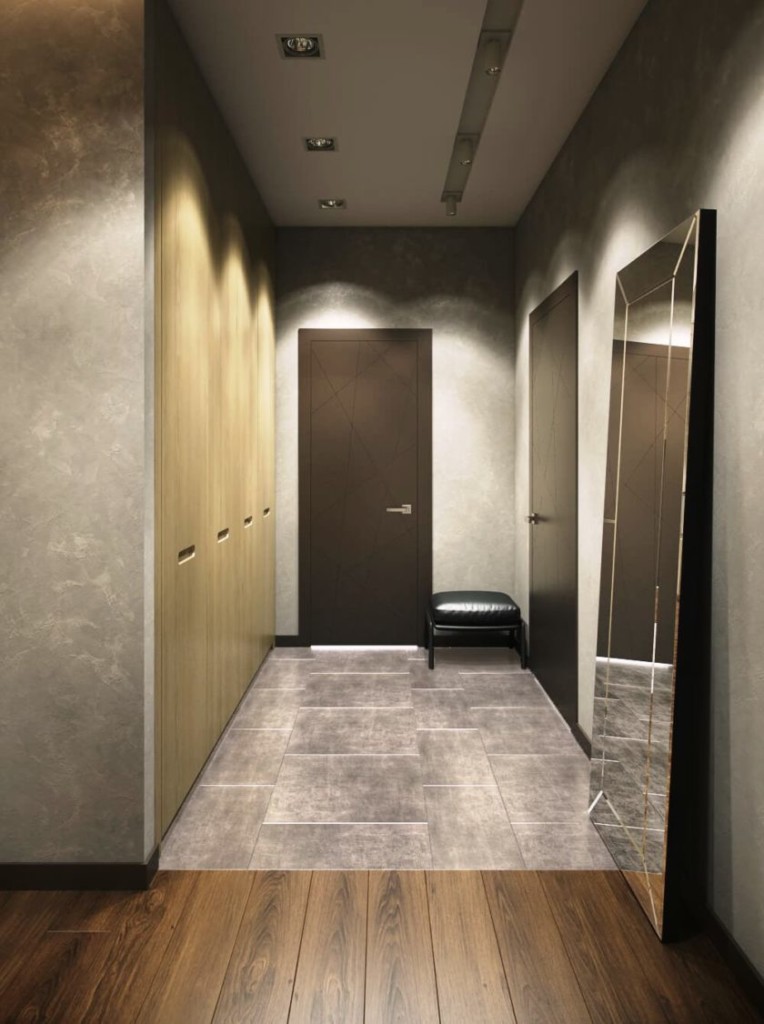 Zonage de couloir avec sol en carreaux de céramique