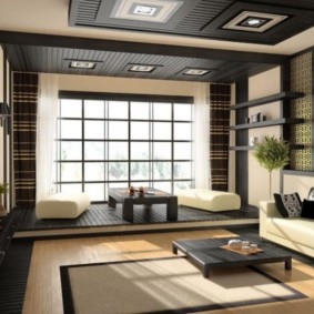oriental style living room design photo