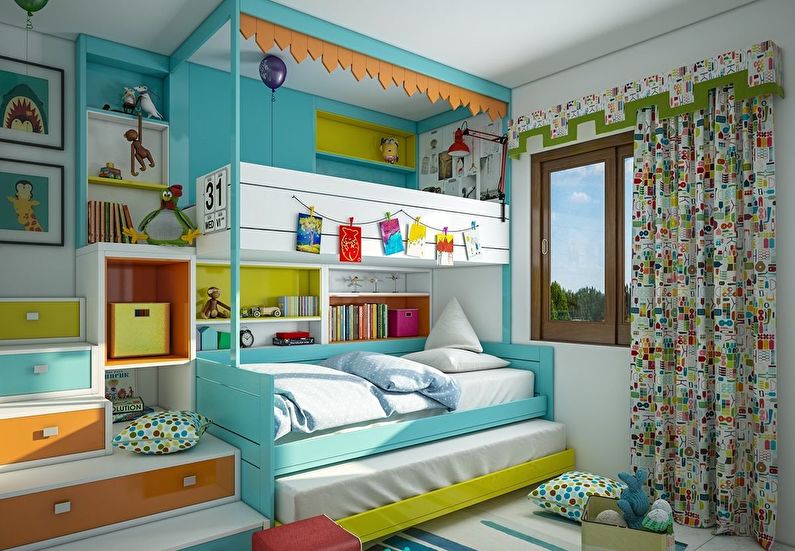iki çocuk için oda tasarımı