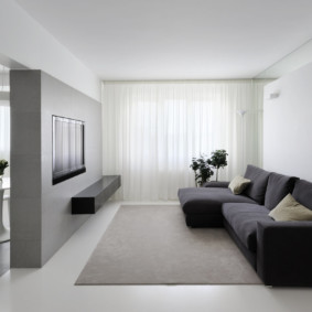 design minimalist de perete în camera de zi