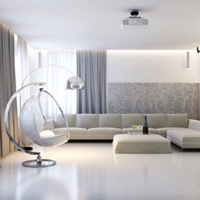 sienas dizains dzīvojamās istabas interjera fotoattēlā