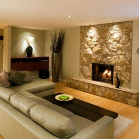 wall design in the living room photo interior
