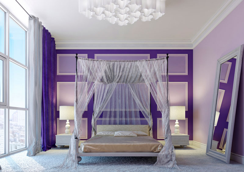 חדר שינה סגול