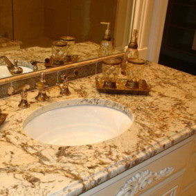 Beautiful countertop made of artificial marble