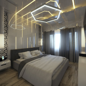 Neona gaismas guļamistabas dizainā