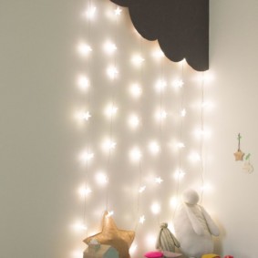 A garland of stars for night illumination of a children's room