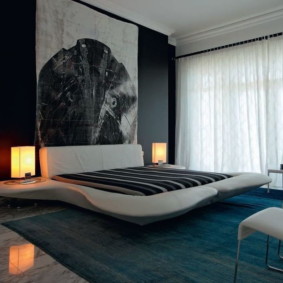 Futuristic atmosphere of a high-tech bedroom
