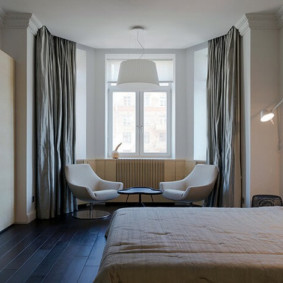 Bedroom design with bay window