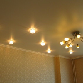 Zigzag placement of lights on the ceiling