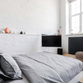 White Scandinavian style bedroom