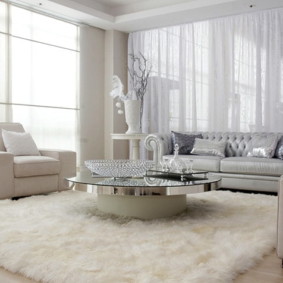 Oturma odası iç beyaz mobilya