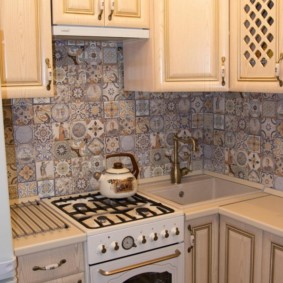 Kitchen apron patchwork tile