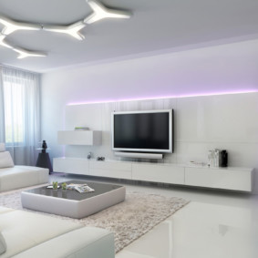 Bright high-tech living room
