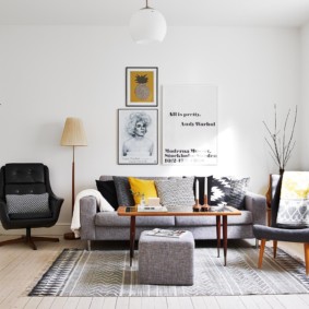 Skandināvu stils dzīvokļa interjerā