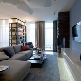 Lounge area with a comfortable folding sofa