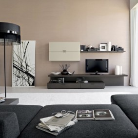 Mobilier pentru sală în stilul minimalismului