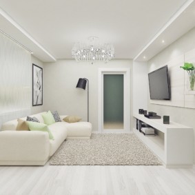 Beyaz küçük bir oda tasarımı