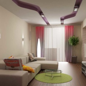 مساحة غرفة المعيشة من 17 متر مربع الأفكار الديكور