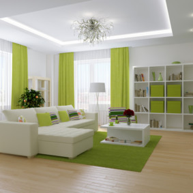 oturma odası, yeşil dekor