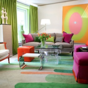 yeşil dekor fikirleri oturma odası