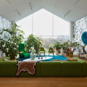 yeşil iç oturma odası