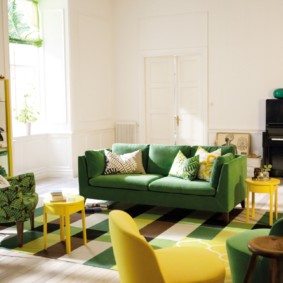 غرفة المعيشة في الأفكار الصورة الخضراء