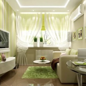 غرفة المعيشة في أفكار التصميم الداخلي الأخضر