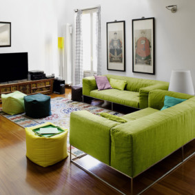 oturma odası yeşil tasarım fotoğraf