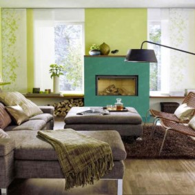 yeşil fikirler görünümlerinde oturma odası