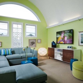 yeşil tasarım oturma odası