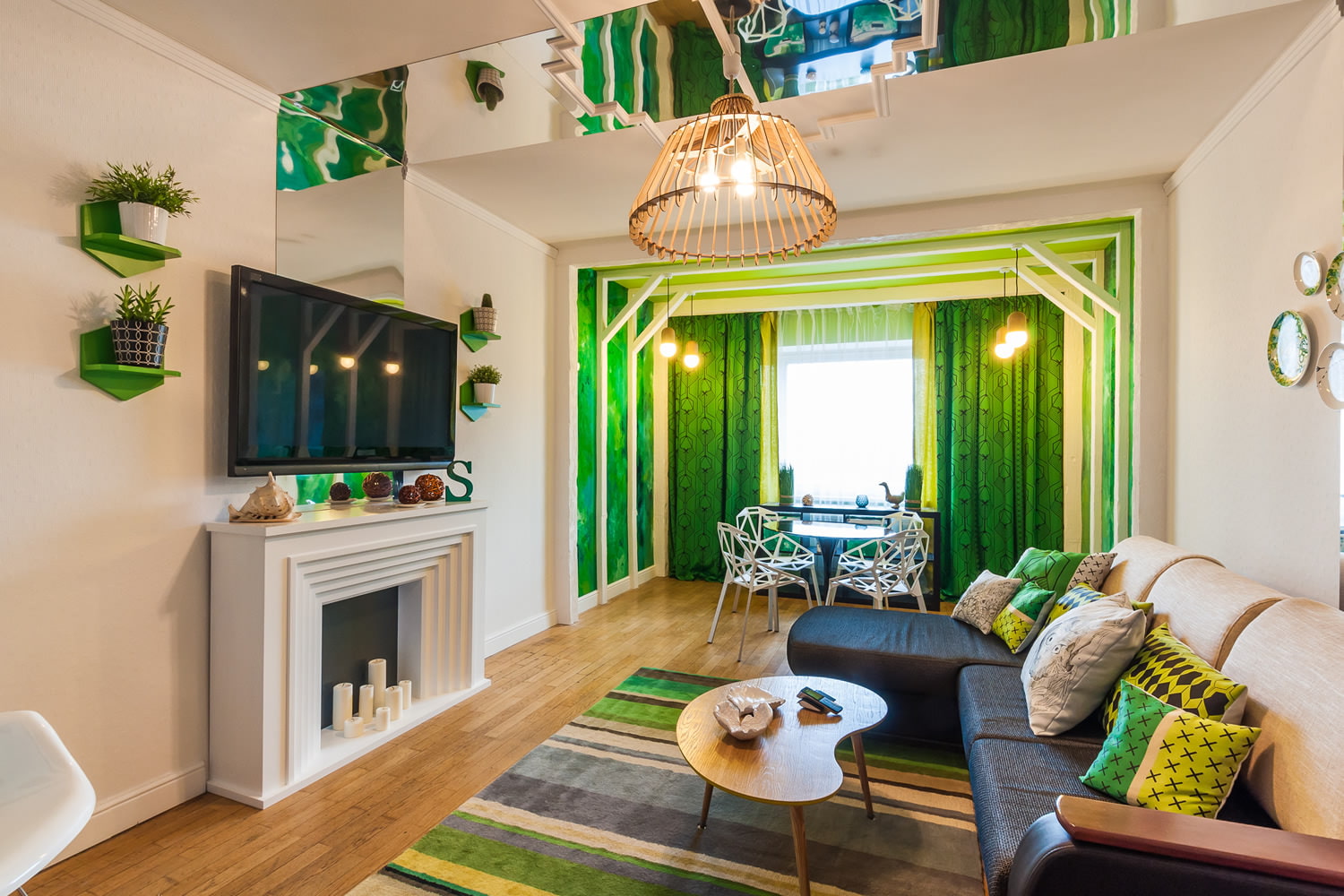 غرفة المعيشة في الصورة الخضراء