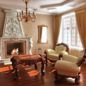 barok oturma odası dekorasyonu