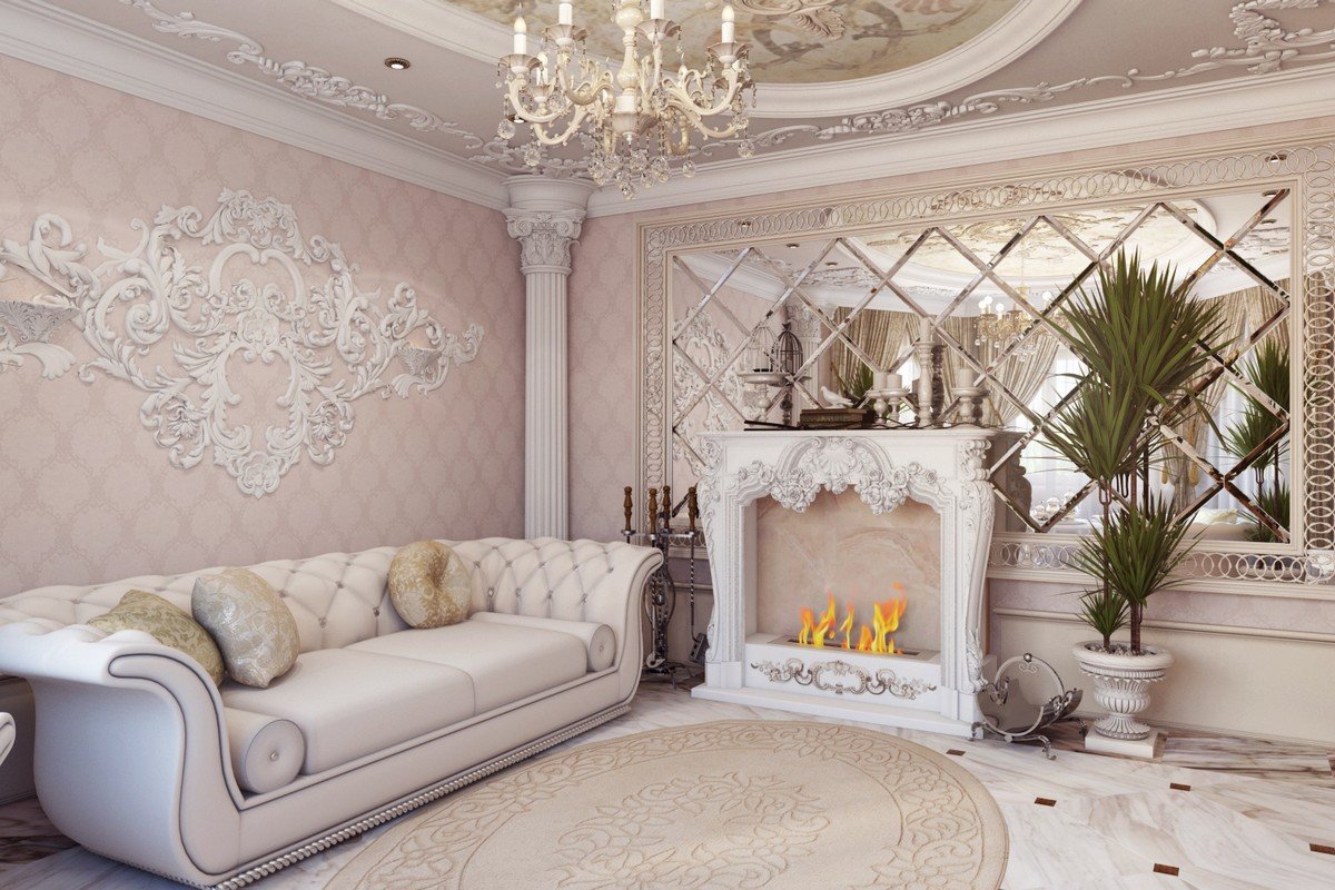 Barok oturma odası dekor fotoğraf