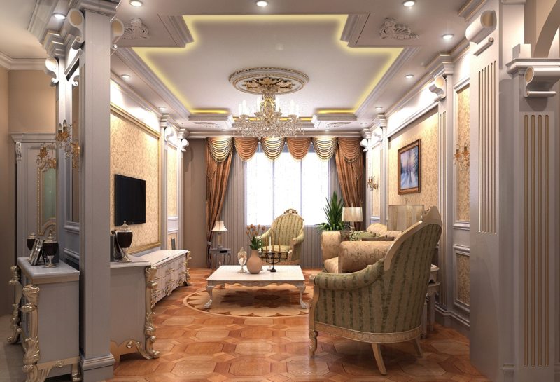 barok oturma odası fotoğraf tasarımı