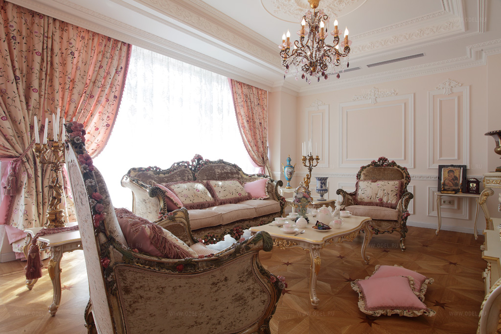 Barok oturma odası iç fotoğraf