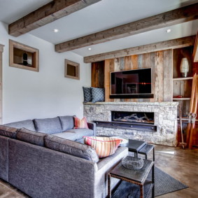 nhà gỗ phong cách ý tưởng trang trí phòng khách