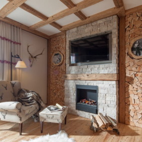nhà gỗ phong cách ý tưởng trang trí phòng khách