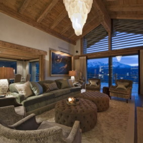 nhà gỗ phong cách ý tưởng nội thất phòng khách