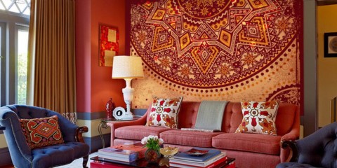 thiết kế màu sắc của căn phòng theo phong cách phương Đông