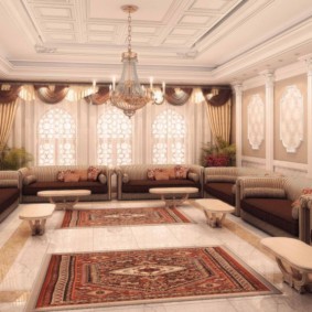 oriental style living room decor photo