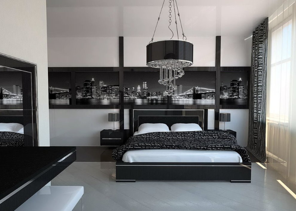 Modern hi-tech bedroom