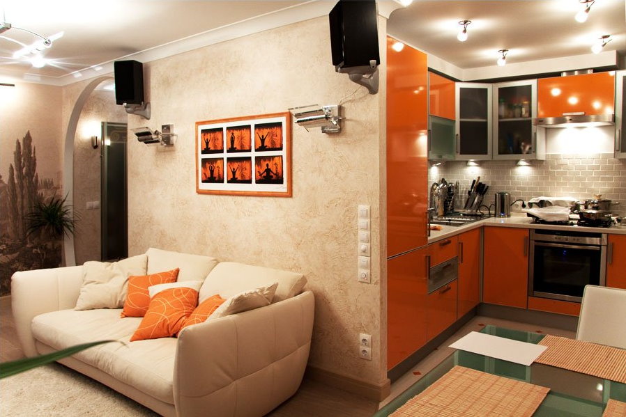 Yeniden geliştirme sonrasında Kruşçev'de mutfak-oturma odası