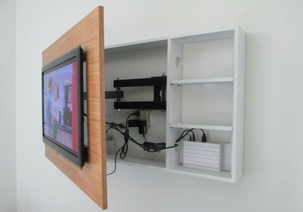 Cabinet for cables and wires from the TV