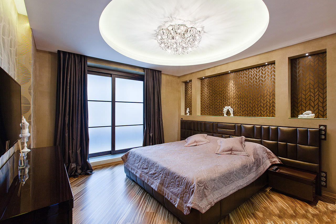 matte stretch ceilings in the bedroom