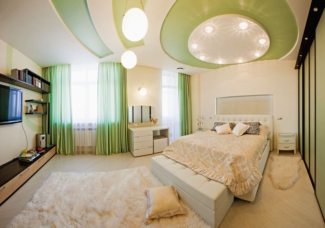 yatak odası fotoğraf tasarımında asma tavanlar